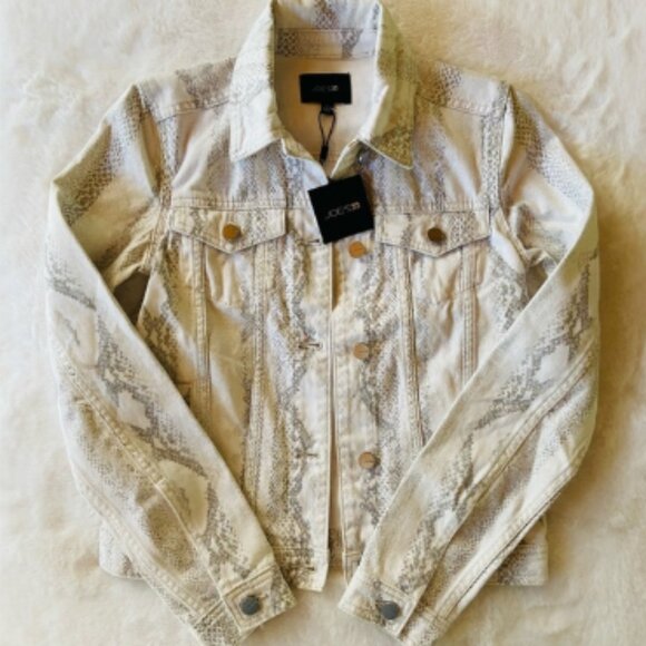 New joe’s STANDARD TRUCKER JACKET snake print $298 - Picture 1 of 5